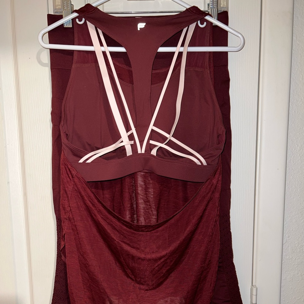 2-Piece Fabletics Maroon & Pink Set *like new*